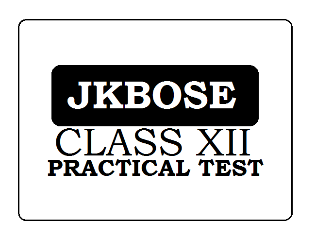 JKBOSE 12th Practical Test Model Paper 2024