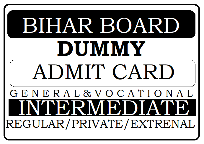 Bihar Board 12th Dummy Admit Card 2024