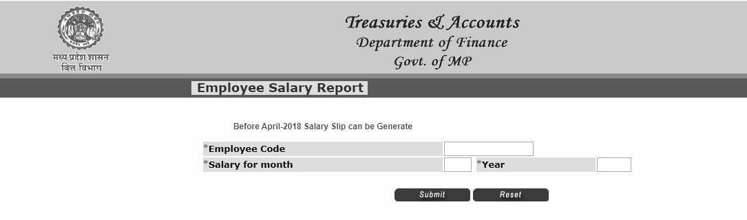 MP Treasury Pay Slip