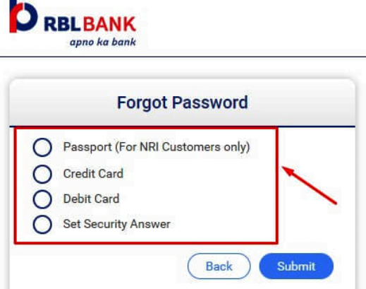 Reset RBL Bank Net Banking Password